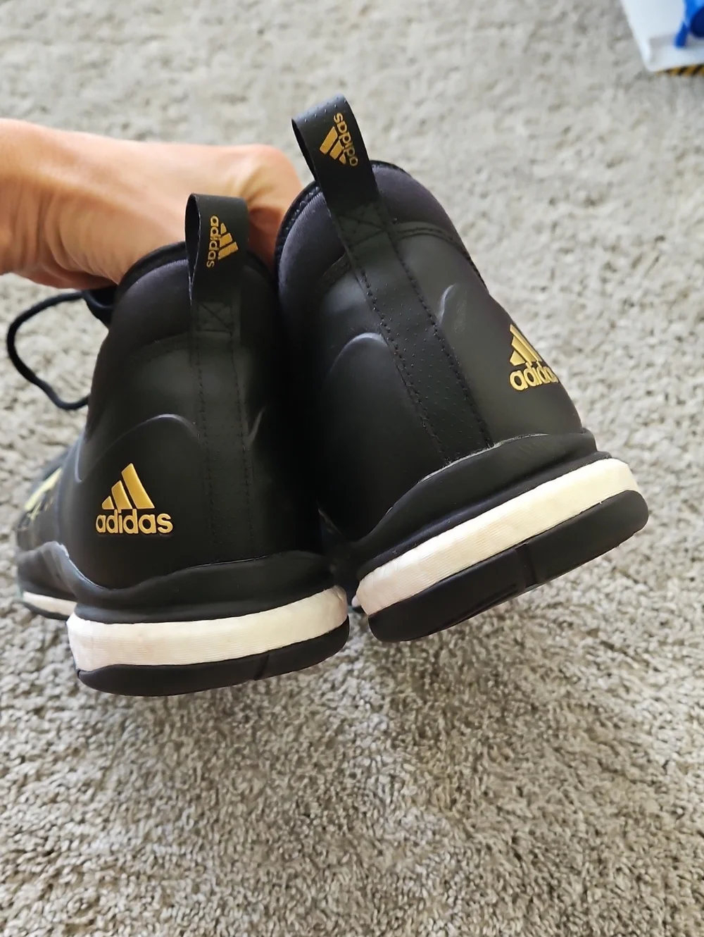 adidas Black & Gold High-Top Athletic Shoes 15